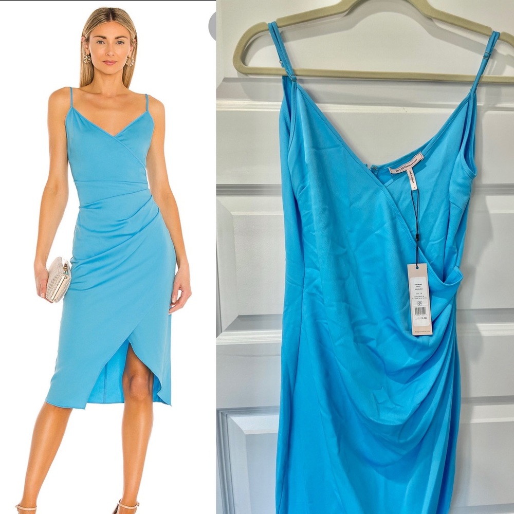 BCBGeneration Satin Midi Dress Azure Light Blue — From Revolve - New NWT Size 6